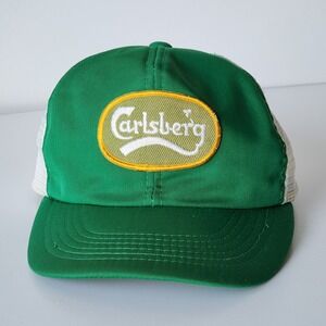 Vintage‎ Carlsberg Beer Trucker Hat Cap Mesh Snapback 80s Patch Drink